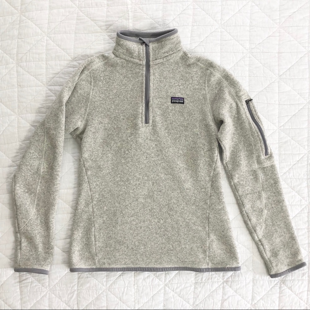 Patagonia Light Gray Quarter-Zip Fleece Pullover